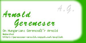 arnold gerencser business card